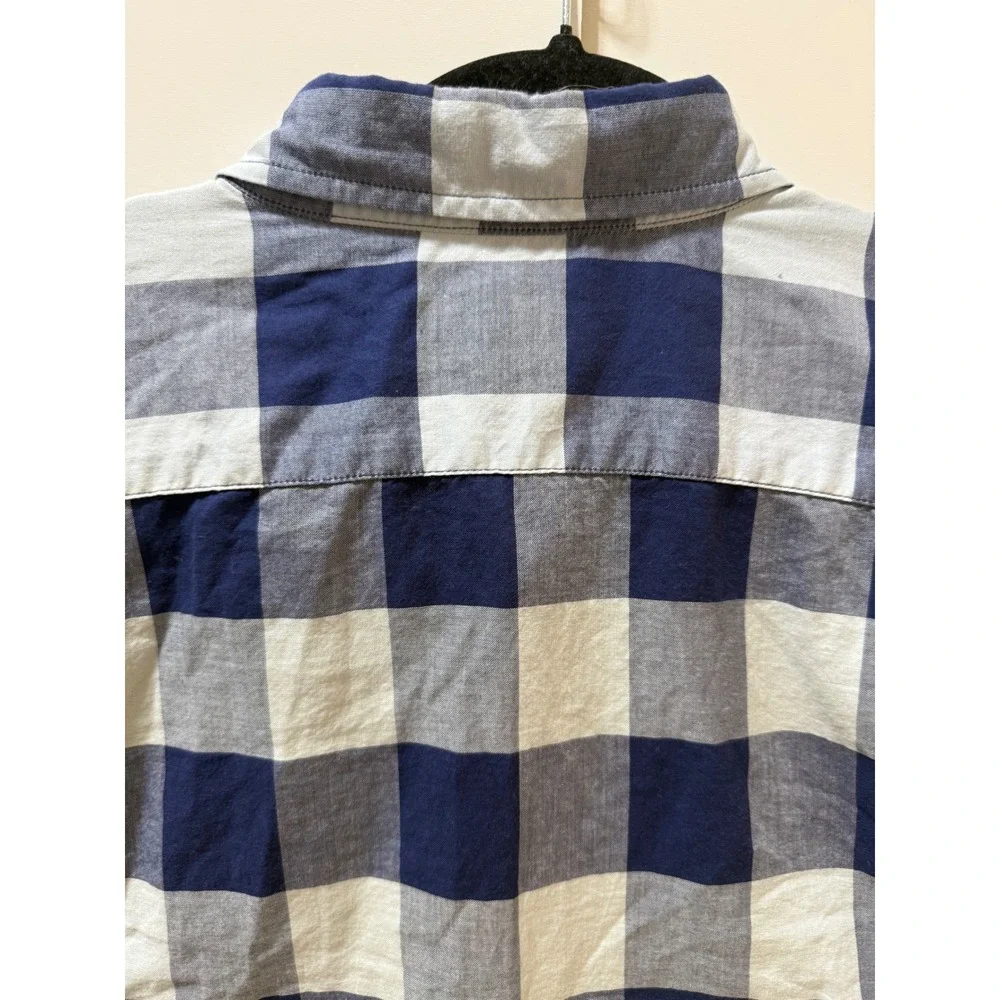 J.Crew Mens Buffalo Plaid Check Button down Summer Shirt sz Large Slim Cotton